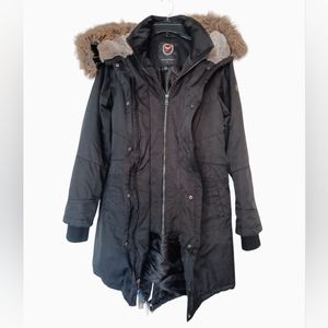 1 Madsion Expedition Heavy Duty Parka Jacket Multi Closure Removable FAUX Fur